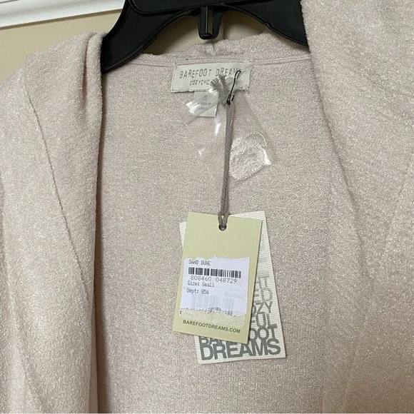 Barefoot Dreams Cozychic Lite Hooded Cardigan Sand Dune Small - Picture 6 of 11